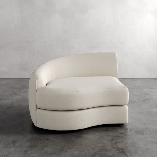 Lemieux Et Cie Rulmann Left Arm Chair Beige sofa against a plain wall