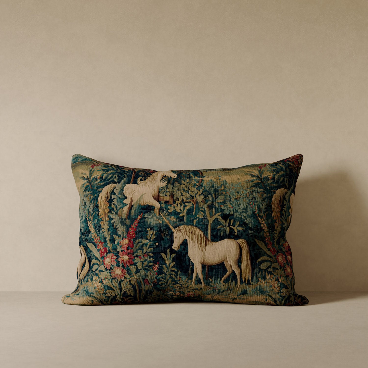 Unicorn Holiday Velvet Pillow