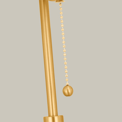 Lemieux et Cie Balleroy Medium Floor Lamp detail focusing on the rattan-wrapped stem and height-adjusting section of this handcrafted lighting fixture.