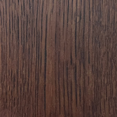 Lemieux et Cie Oak Wood Leg Finishes swatch in warm brown with linear grain, wood finish sample shown in close detail.
