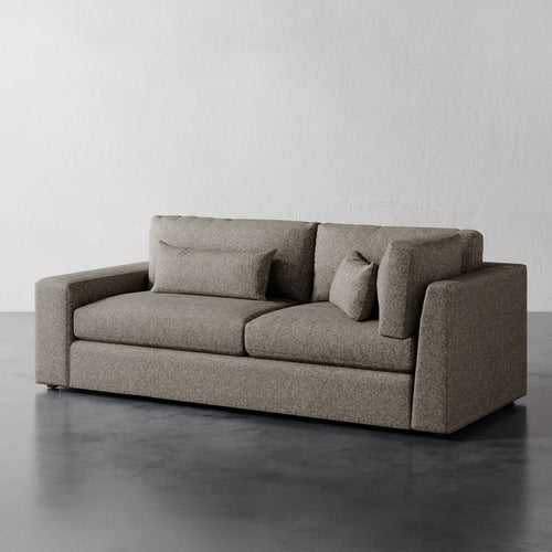 Lemieux Et Cie Lacroix Left or Right Return Sofa A dark green, modular Lacroix Left or Right Return Sofa with a modern design, featuring deep seats and clean rectilinear lines.