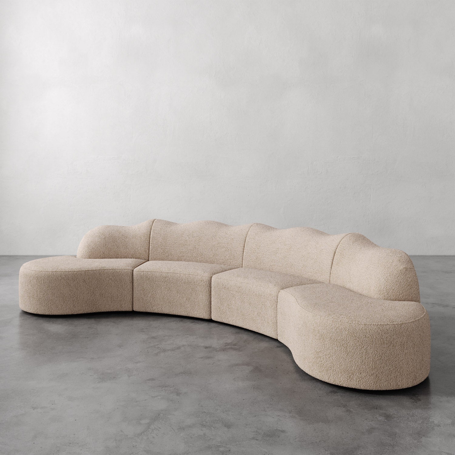 Serpentine Custom Upholstered Sectional Sofa