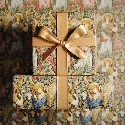Lemieux et Cie Angel's Jubilee luxury Christmas gift wrapping ideas featuring Byzantine angels in lapis and gold.