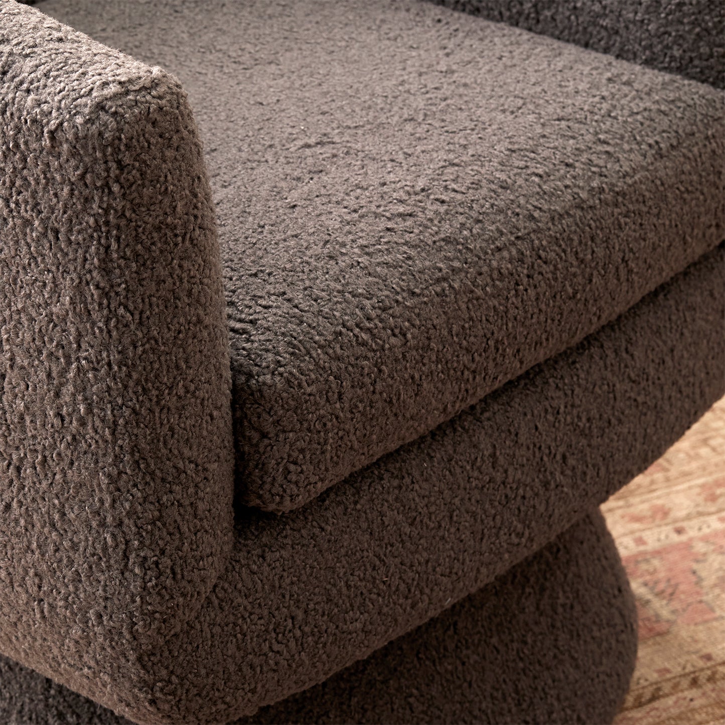 Arago Swivel Chair in Charcoal Sheepskin