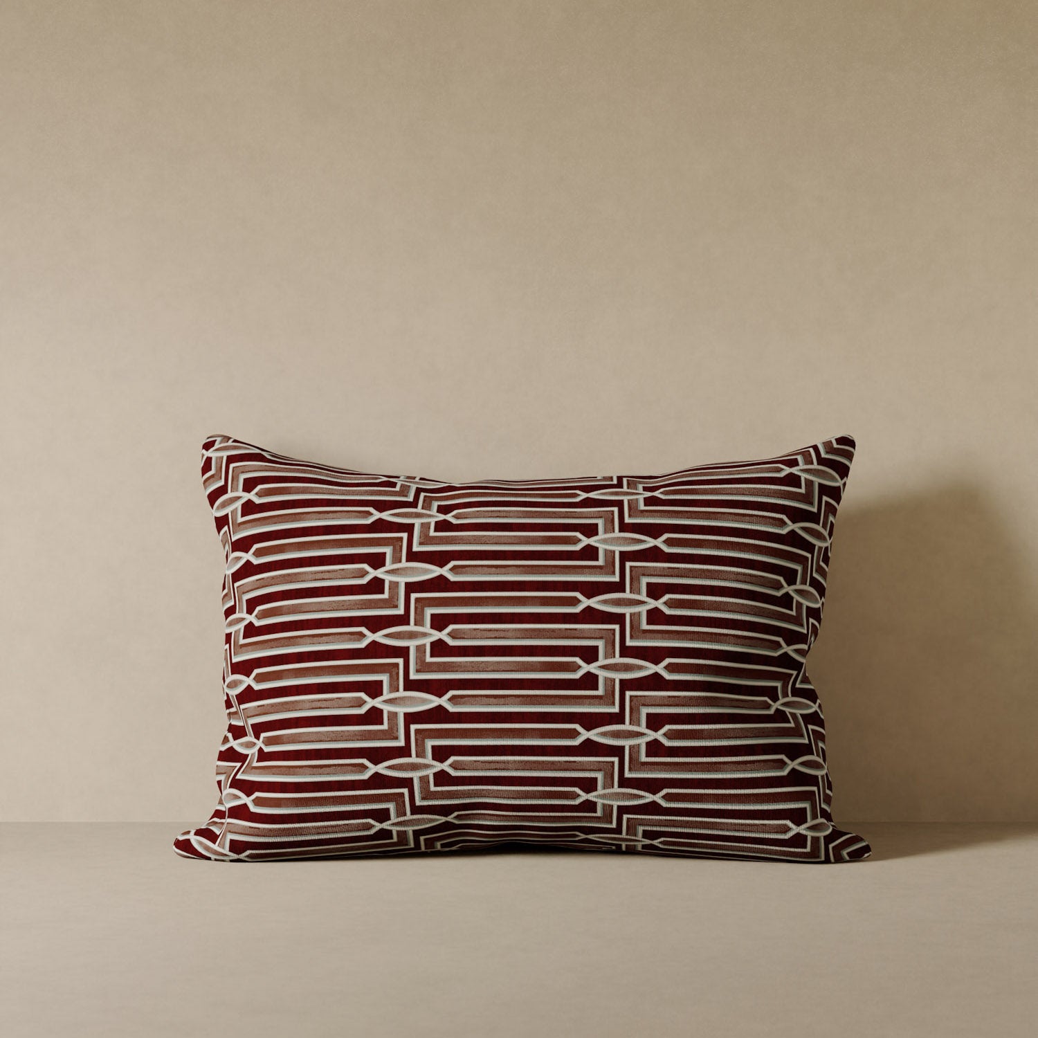 Arbus Stripe Velvet Pillow - Burgundy
