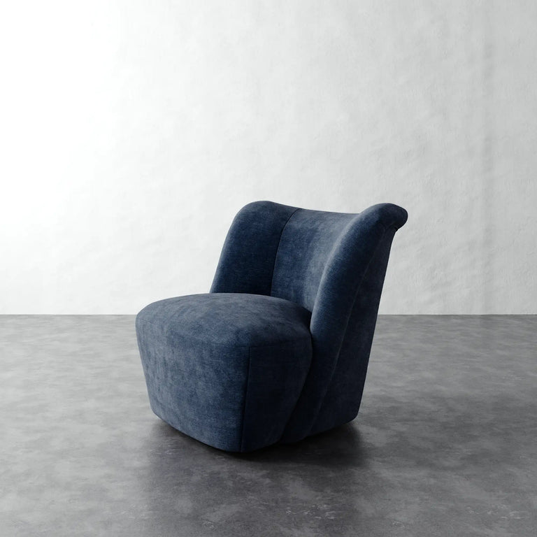 Aurelie Chair - Indigo Strie Velvet