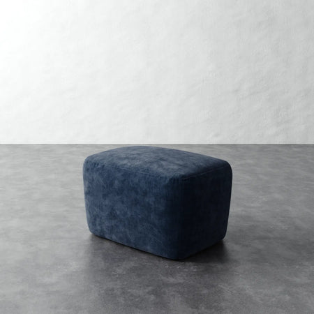 Aurelie Ottoman - Indigo Strie Velvet