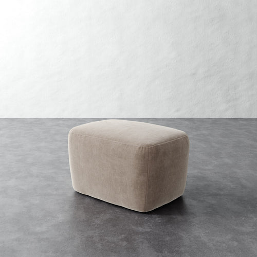 Aurelie Ottoman - Performance Brushed Woven Velvet Dune