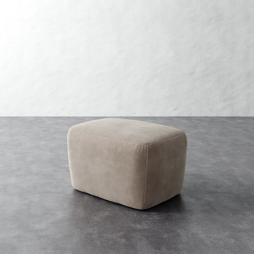 Aurelie Ottoman - Performance Velvet Oatmeal