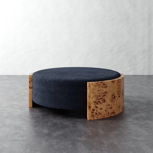 Benoit Coffee Table Ottoman - Chunky Basket Indigo