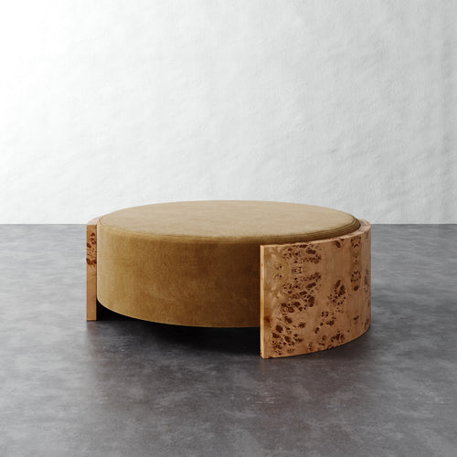 Benoit Coffee Table Ottoman - Mohair Brown Sugar