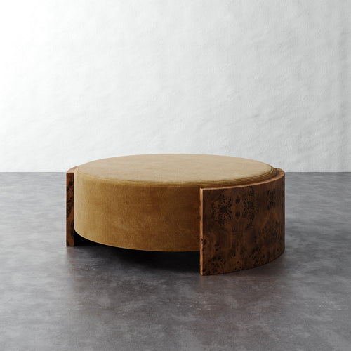 Benoit Coffee Table Ottoman - Mohair Brown Sugar