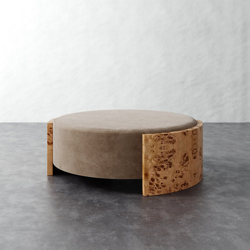 Benoit Coffee Table Ottoman - Mohair Ecru