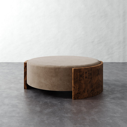 Benoit Coffee Table Ottoman - Mohair Ecru