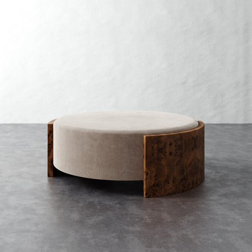 Benoit Coffee Table Ottoman - Performance Brushed Woven Velvet Dune