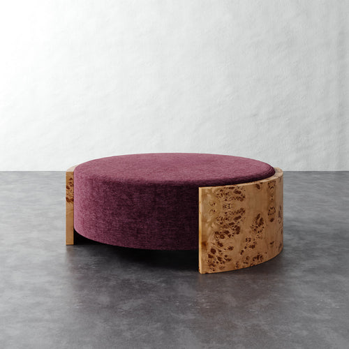 Benoit Coffee Table Ottoman - Performance Matelasse Mulberry