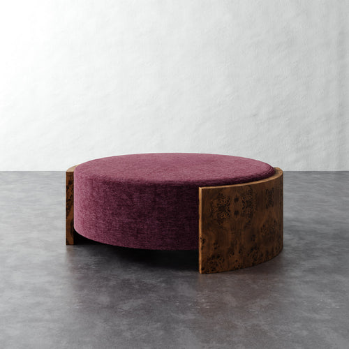 Benoit Coffee Table Ottoman - Performance Matelasse Mulberry