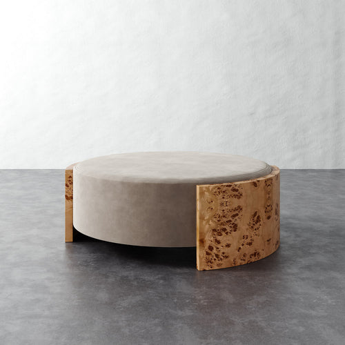 Benoit Coffee Table Ottoman - Performance Velvet Oatmeal