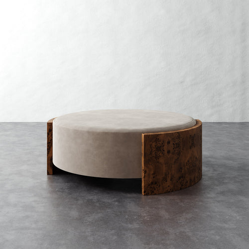 Benoit Coffee Table Ottoman - Performance Velvet Oatmeal