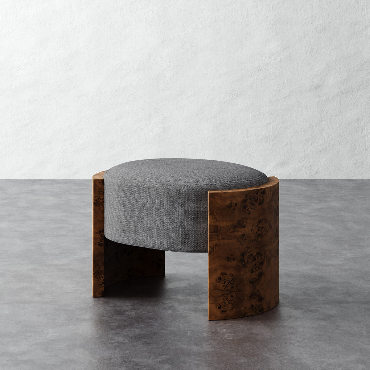 Benoit Ottoman - Chunky Basket Pewter