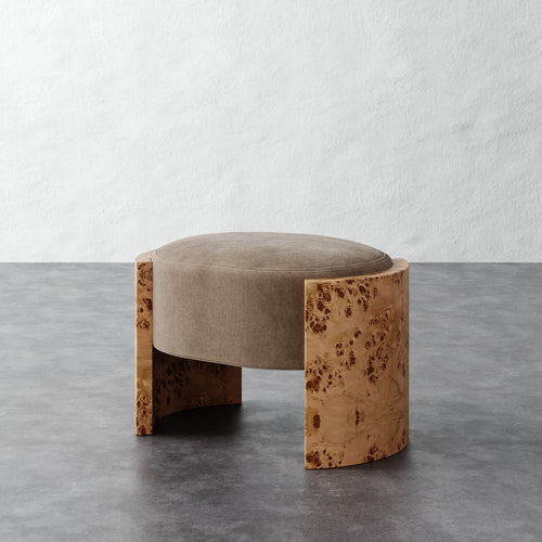 Benoit Ottoman - Mohair Ecru