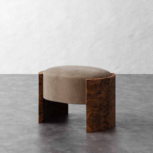 Benoit Ottoman - Mohair Ecru