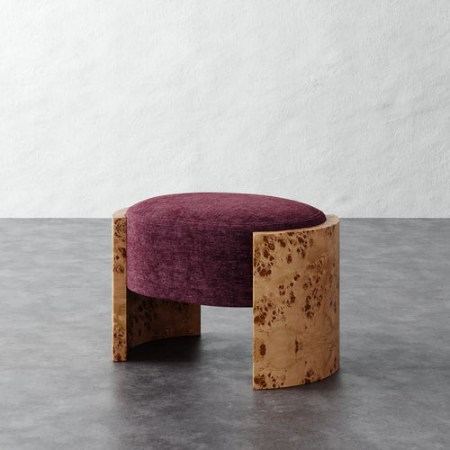 Benoit Ottoman - Performance Matelasse Mulberry
