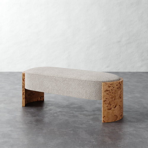 Benoit Upholstered Bench - Brixton Dove Gray