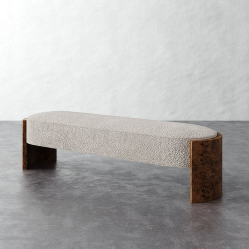 Benoit Upholstered Bench - Brixton Dove Gray