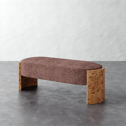 Benoit Upholstered Bench - Micro Boucle Fig