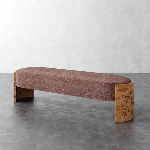 Benoit Upholstered Bench - Micro Boucle Fig