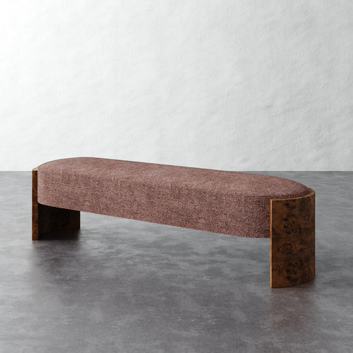 Benoit Upholstered Bench - Micro Boucle Fig