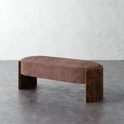 Benoit Upholstered Bench - Micro Boucle Fig