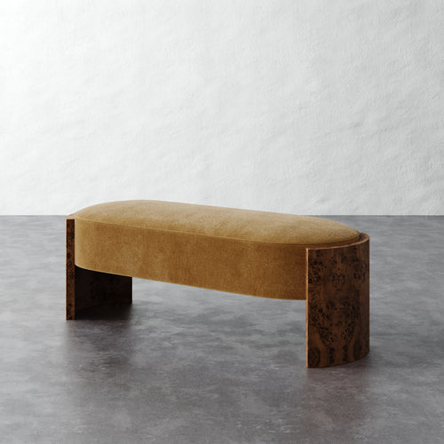 Benoit Upholstered Bench - Mohair Brown Sugar