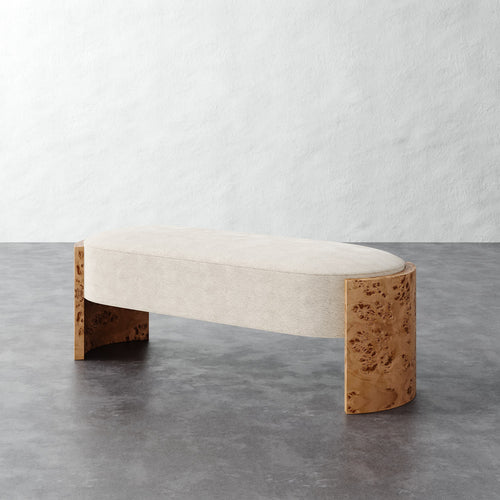 Benoit Upholstered Bench - Performance Boucle Cream