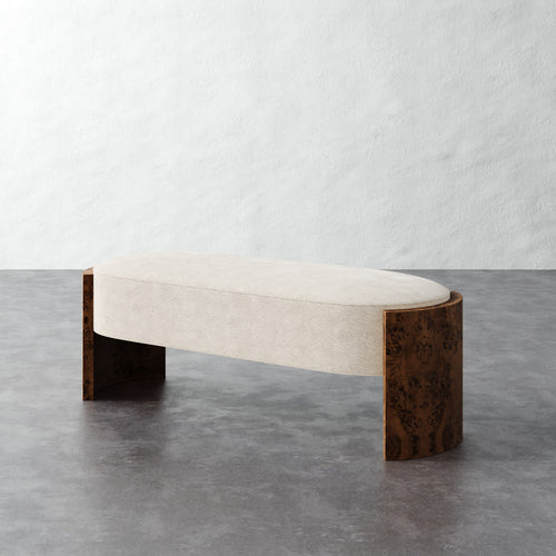 Benoit Upholstered Bench - Performance Boucle Cream