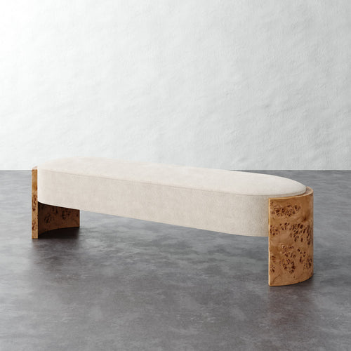 Benoit Upholstered Bench - Performance Boucle Cream