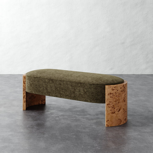 Benoit Upholstered Bench - Performance Matelasse Balsam