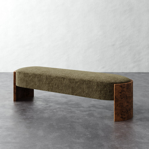 Benoit Upholstered Bench - Performance Matelasse Balsam