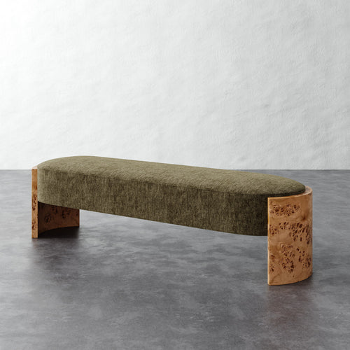 Benoit Upholstered Bench - Performance Matelasse Balsam