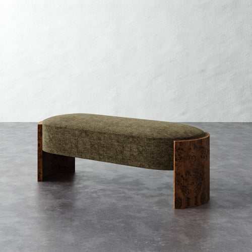 Benoit Upholstered Bench - Performance Matelasse Balsam