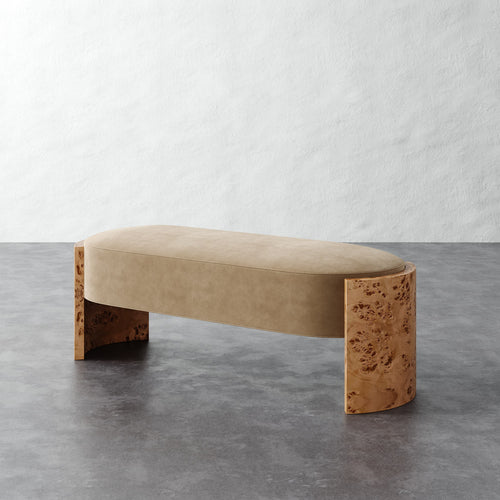 Benoit Upholstered Bench - Performance Velvet Acorn