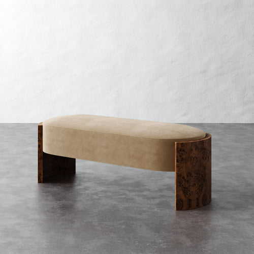 Benoit Upholstered Bench - Performance Velvet Acorn