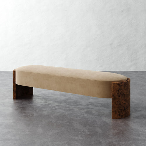 Benoit Upholstered Bench - Performance Velvet Acorn