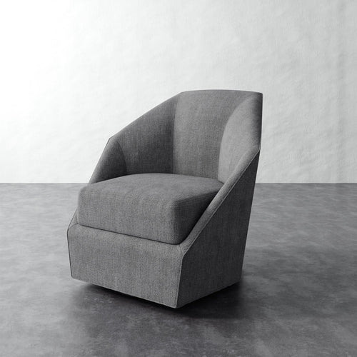 Bijou Swivel Chair - Chunky Basket Pewter