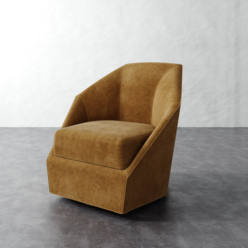 Bijou Swivel Chair - Mohair Brown Sugar