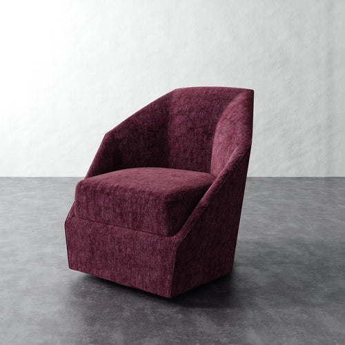 Bijou Swivel Chair - Performance Matelasse Mulberry
