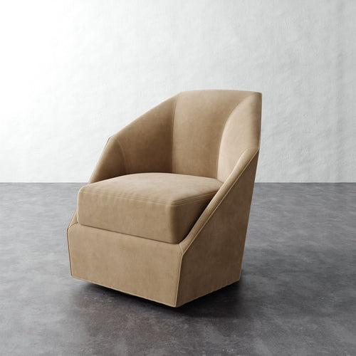Bijou Swivel Chair - Performance Velvet Acorn