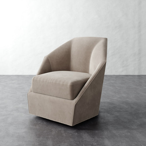 Bijou Swivel Chair - Performance Velvet Oatmeal