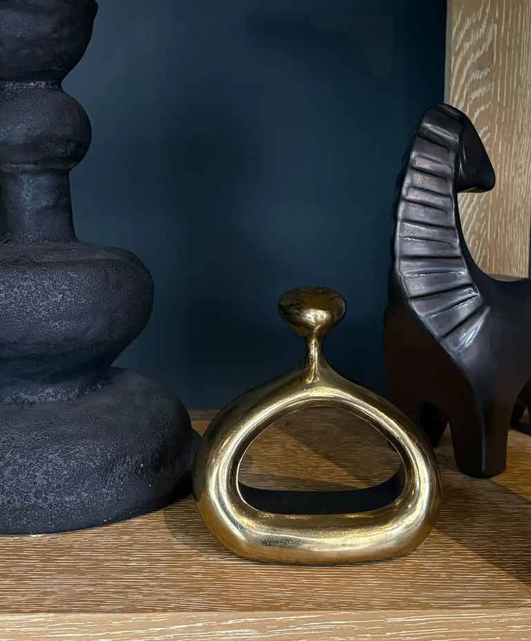 1950's Decorative Ben Seibel Brass Stirrup Bookend or sculpture